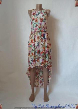Фирменное new look воздушное шифоновое платье миди со шлейфом в "бабочках", размер с-м