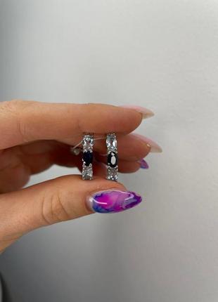 Серебряные серьги с сапфиром и скай топазом 031-313910