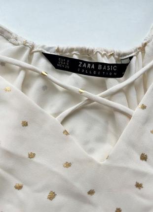 Блузка zara в горох горошек металлик р. s блуза5 фото