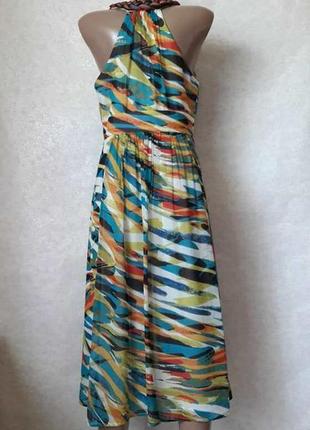 Легке шифонове барвисте плаття/сарафан у різнобарвний орнамент, розмір м-л2 фото