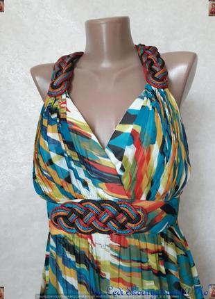 Легке шифонове барвисте плаття/сарафан у різнобарвний орнамент, розмір м-л7 фото