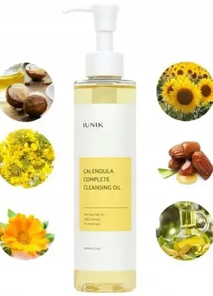 Гідрофільна олія з екстрактом календули iunik calendula complete cleansing oil3 фото