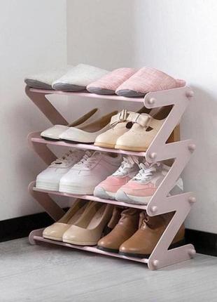 Полиця стійка органайзер для взуття на 4 полиці shoe rack amazin2 фото