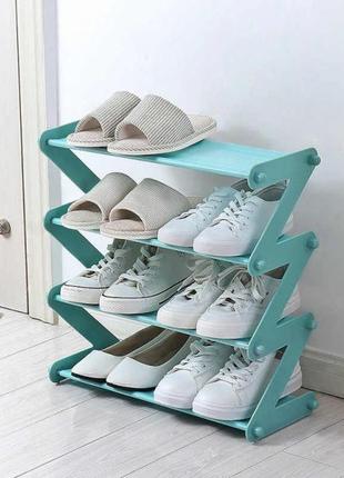 Полиця стійка органайзер для взуття на 4 полиці shoe rack amazin1 фото