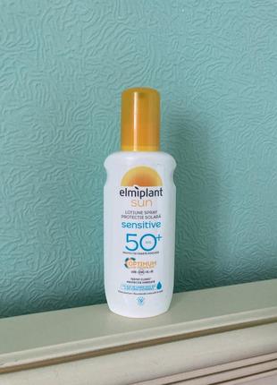 Солнцезащитный спрей-лосьон для чувствительной кожи spf50+, elmiplant. сонцезахисний крем, спрей, лосьон для чутливої шкіри спф 50+