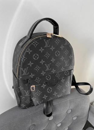 Брендовий жіночий рюкзак в стилі луі віттон louis vuitton. колір чорний з сірим.4 фото