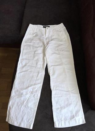 Льняные брюки брюки брючины белые anna montana sports2 фото