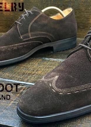 Navyboot. замшевые мужские туфли. броги кожаные туфли.