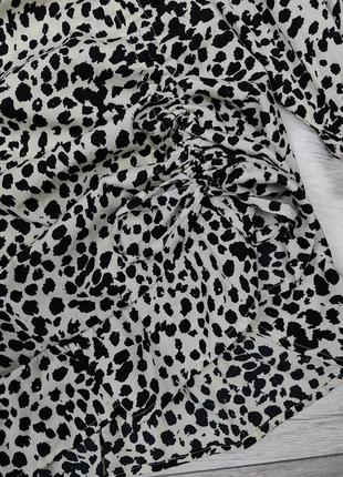 Женское платье на запах new look черно-белое леопардовый принт размер 46 м4 фото