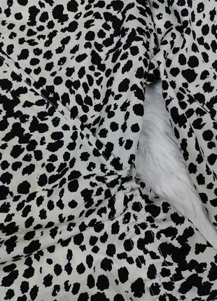 Женское платье на запах new look черно-белое леопардовый принт размер 46 м3 фото