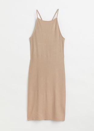 H&m приталенное платье в рубчик8 фото