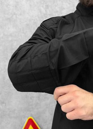 🔴 тактичний чорний чоловічтй костюм штани сорочка брюки рубашка мужской тактический саржа6 фото