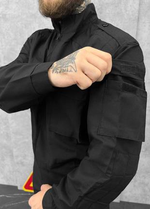 🔴 тактичний чорний чоловічтй костюм штани сорочка брюки рубашка мужской тактический саржа5 фото