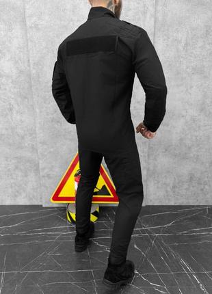 🔴 тактичний чорний чоловічтй костюм штани сорочка брюки рубашка мужской тактический саржа4 фото
