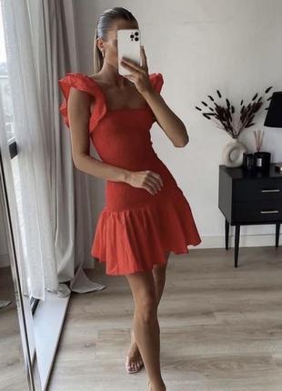 Коралове плаття гумка сукню з нової колекції zara розмір s