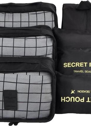 Набір органайзерів travelty packing cubes black5 фото