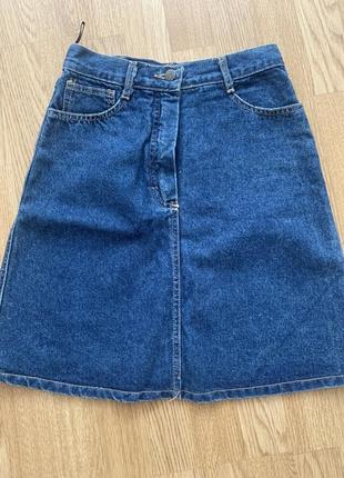 Юбка джинсовая с разрезом