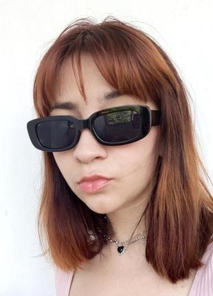 Черные солнцезащитные очки ретро y2k у2к1 фото