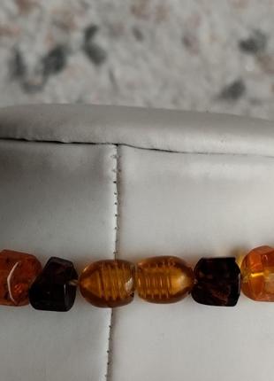 Янтарное балтийское ожерелье колье шайбы разноцветное4 фото