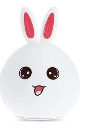 Силиконовый детский ночник кролик dream light - bunny аккумуляторный, led rgb 7 режимов свечения, мягкий светильник игрушка2 фото