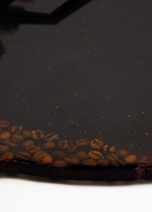 Поднос из эпоксидной смолы кофе3 фото