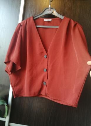Шикарная, оригинальная, укороченная блуза блузка. лёгкая. topshop2 фото