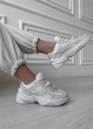 Женские кожаные кроссовки nike m2k tekno phantom summit white1 фото