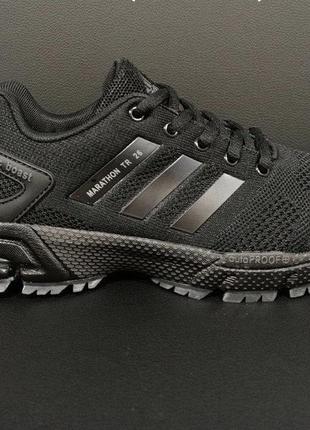 Кросівки текстильні адідас маратон сірі і чорні /кроссовки adidas marathon tn тёмно-серые🔥10 фото