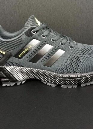 Кросівки текстильні адідас маратон сірі і чорні /кроссовки adidas marathon tn тёмно-серые🔥9 фото