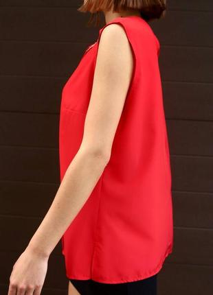 Стильні жіночі блузи вільного крою в червоному кольорі 48-50рр2 фото