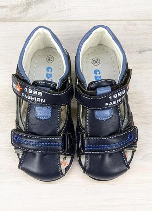 Босоножки детские сандалии для мальчика с закрытой пяткой и носком синие свт.т 5082-26 фото