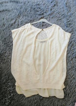 Турецкая трикотажная блуза с шифоновой подкладкой эффект жилета на блузке сшита видеообзор есть tiktok1 фото