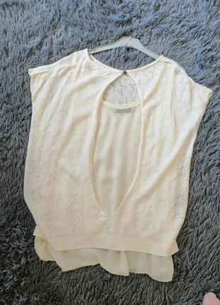 Турецкая трикотажная блуза с шифоновой подкладкой эффект жилета на блузке сшита видеообзор есть tiktok2 фото