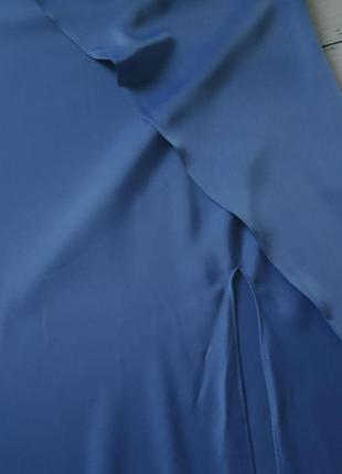 Сукня вечірня міді з розрізом по нозі asos синя