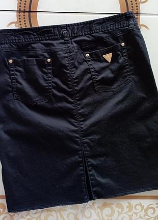 Юбка хлопковая базовая черная guess 4