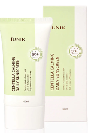 Солнцезащитный крем с экстрактом центеллы iunik centella calming daily moisture sunscreen reef-safe