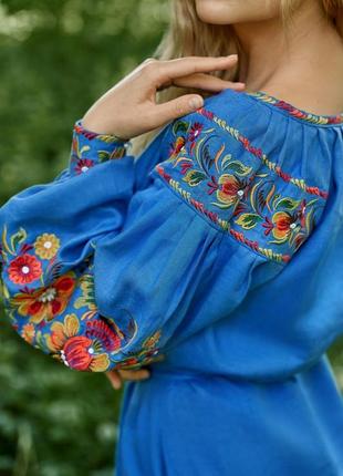 Сукня вишиванка синя4 фото