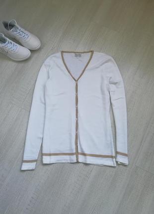 🍁белый кардиган, пуловер, свитер с бежевой окантовкой 🍁белый пиджак8 фото