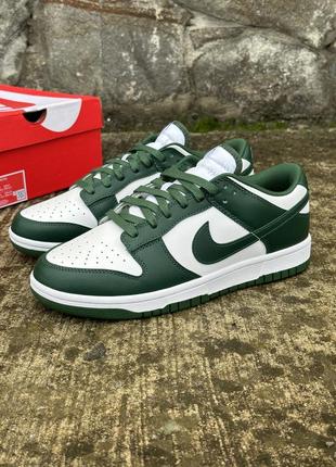 Кроссовки nike dunk low michigan state team green varsity green white найки данки зеленые мичиган dd1391-101