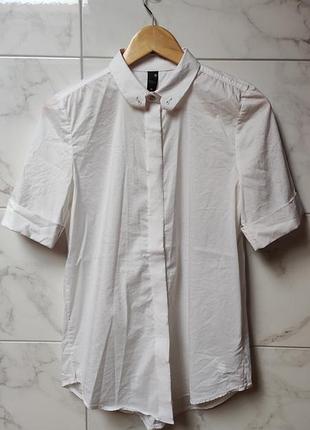 Шикарна біла базова подовжена сорочка з вкороченим рукавом g-star raw (оригінал)