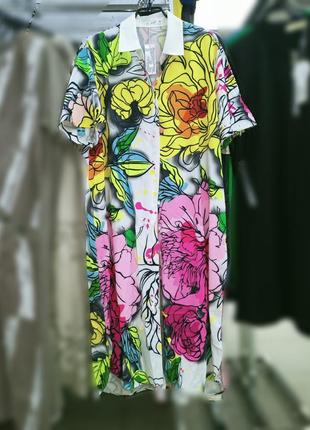 Премиум ,батал! шикарное эластичное платье-рубашка с карманами,56-60разм, турция.