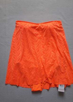 Мегаклассный яркий оранжевый слитный купальник платье батал tu3 фото