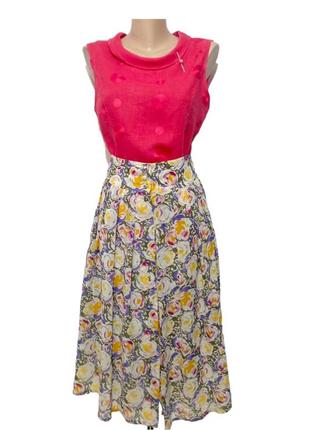 St. michael, юбка в цветах, винтажная.6 фото