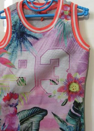 Модное летнее платье хлопковый сарафан с попугаем vibra для девочки 5 лет рост 1102 фото