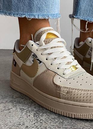 Nike air force 1 low tan bling, кроссовки женские найк аэр форс 1, жэнкие кроссовки найк форс3 фото