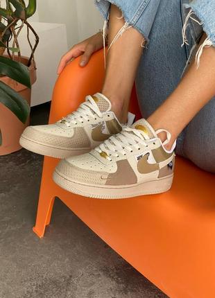 Nike air force 1 low tan bling, кроссовки женские найк аэр форс 1, жэнкие кроссовки найк форс6 фото