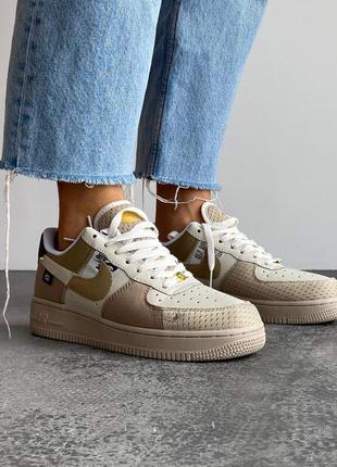 Nike air force 1 low tan bling, кроссовки женские найк аэр форс 1, жэнкие кроссовки найк форс5 фото
