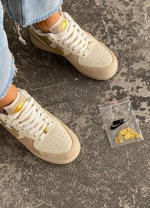 Nike air force 1 low tan bling, кроссовки женские найк аэр форс 1, жэнкие кроссовки найк форс8 фото