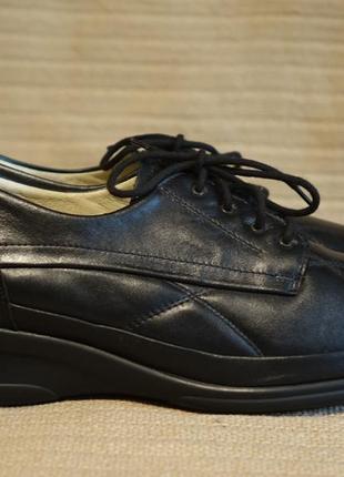 Мягчайшие черные закрытые кожаные туфли waldlaufer германия 7 1/2 р.