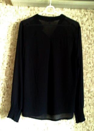40-42р. чёрная шифоновая свободная блузка6 фото